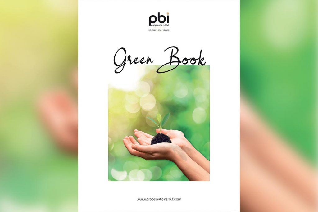 Le Green Book de PBI est un catalogue de quarante pages de solutions écoresponsables à destination des Spas et des Spas hôteliers.